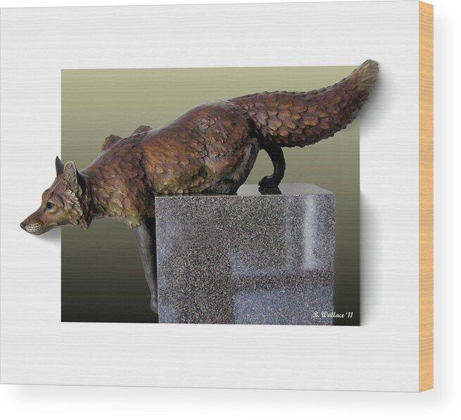 2d Wood Print featuring the photograph Fox On A Pedestal by Brian Wallace