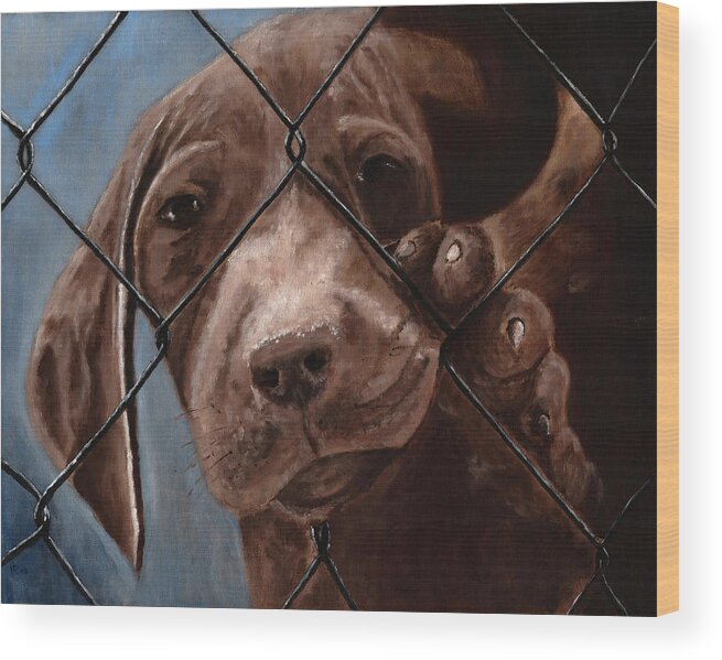 Pet Wood Print featuring the painting Help Release Me I by Vic Ritchey