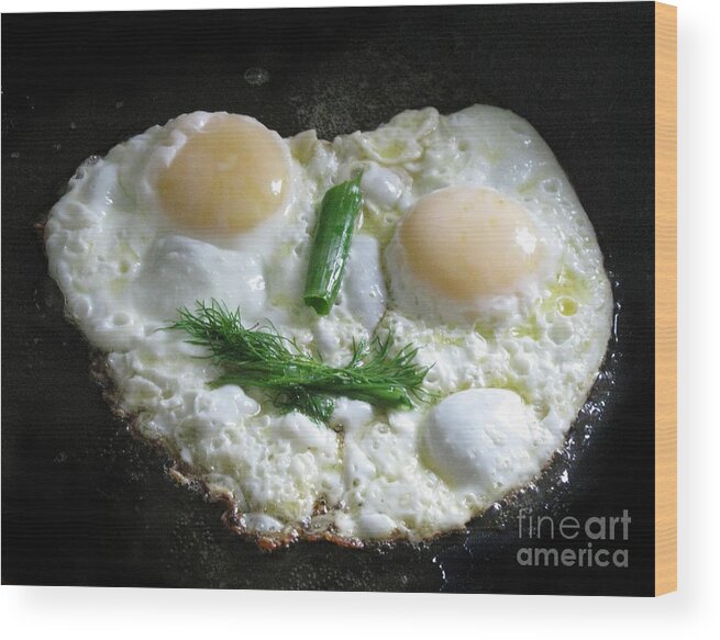 Food Wood Print featuring the photograph I Like To Cook Differently. Morning Creation. by Ausra Huntington nee Paulauskaite