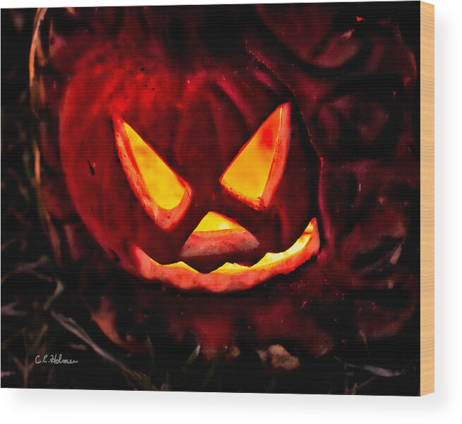 Halloween Wood Print featuring the photograph Jack-O-Lantern by Christopher Holmes