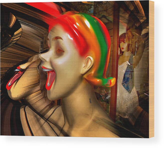 Mannequin Wood Print featuring the photograph Laughing Mannequin by Jim Painter