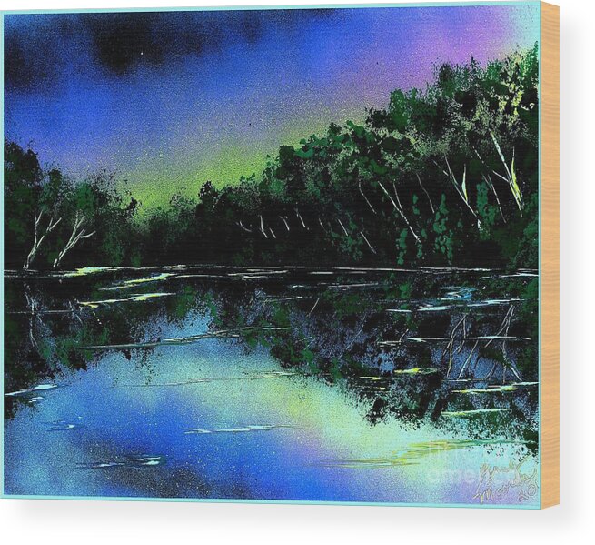 River Wood Print featuring the painting Lazy River by Greg Moores