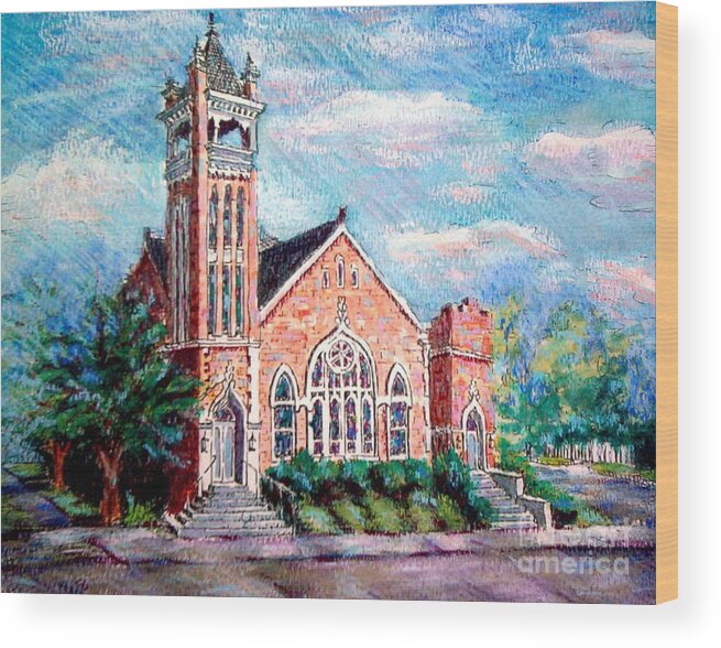 Church Wood Print featuring the painting Louisiana Church by Gretchen Allen