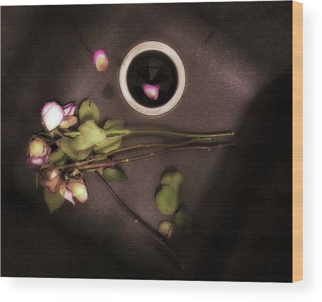 Rose Wood Print featuring the photograph Love Lost by ShaddowCat Arts - Sherry