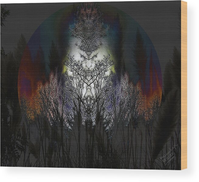 Luna Wood Print featuring the digital art LUNAs SHRINE by Mimulux Patricia No