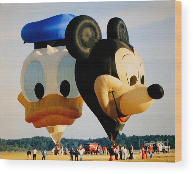 Hot Air Balloons Wood Print featuring the photograph Mickey and Donald I by Christina A Pacillo