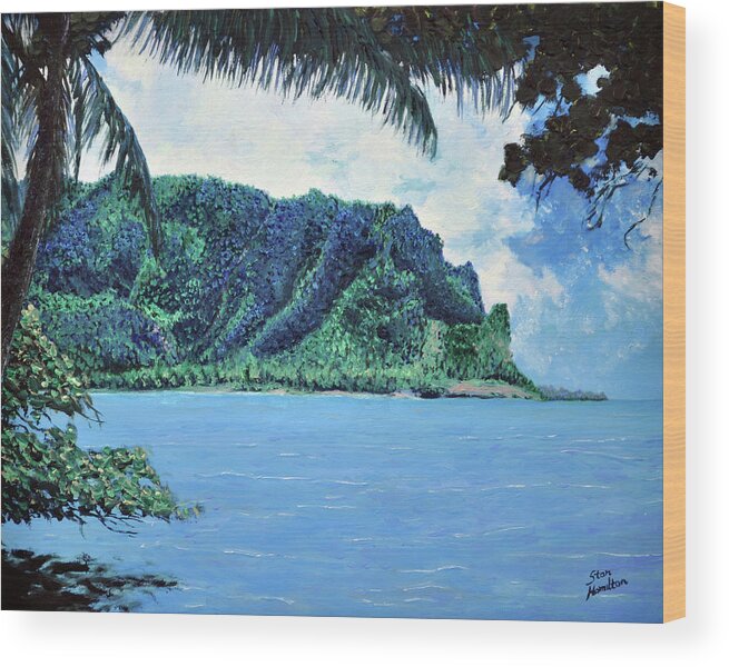 Pacific Wood Print featuring the painting Pacific Island by Stan Hamilton