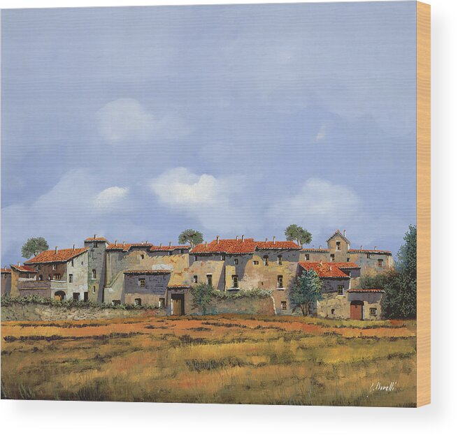 Italy Wood Print featuring the painting Paesaggio Aperto by Guido Borelli