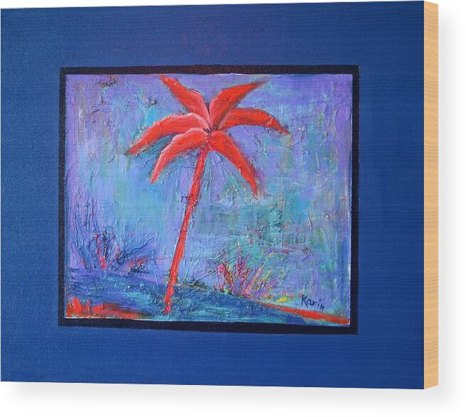 Palm Tree Wood Print featuring the painting Palm TreeSeries 13 by Karin Eisermann