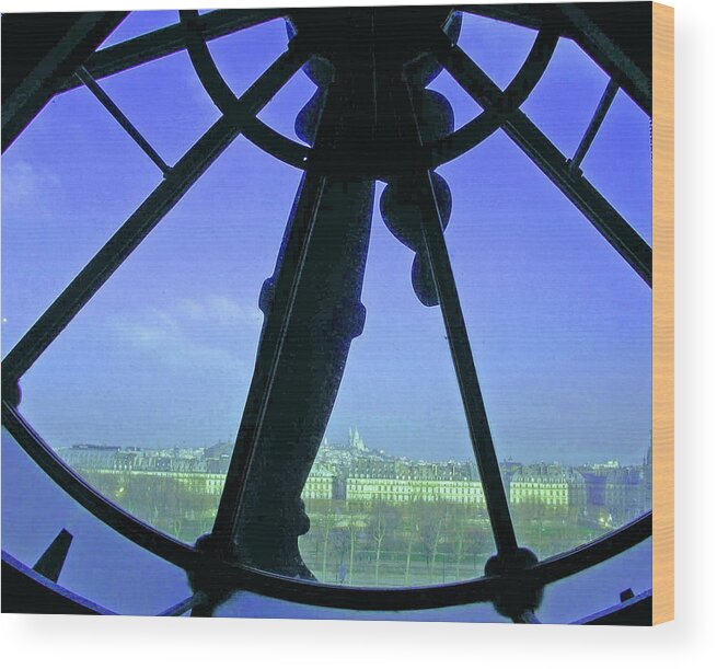 Paris Wood Print featuring the photograph Parisian Time by Ellen Holmes