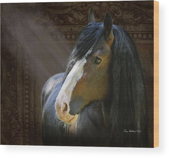 English Shire Wood Print featuring the photograph Powerful Paul the Legend by Terry Kirkland Cook