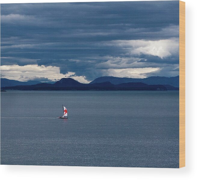 Sailboat Wood Print featuring the photograph Red Star Sail by Lorraine Devon Wilke