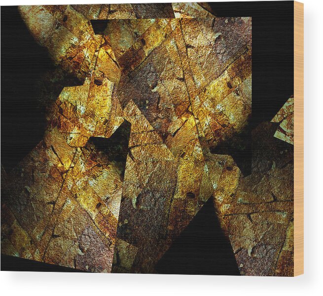 Intense Wood Print featuring the digital art Rock Painting 5 by Lynda Lehmann