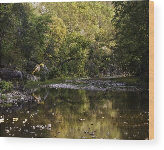 Ponca Access Wood Print featuring the photograph September Evening at the Ponca Access Buffalo National River by Michael Dougherty