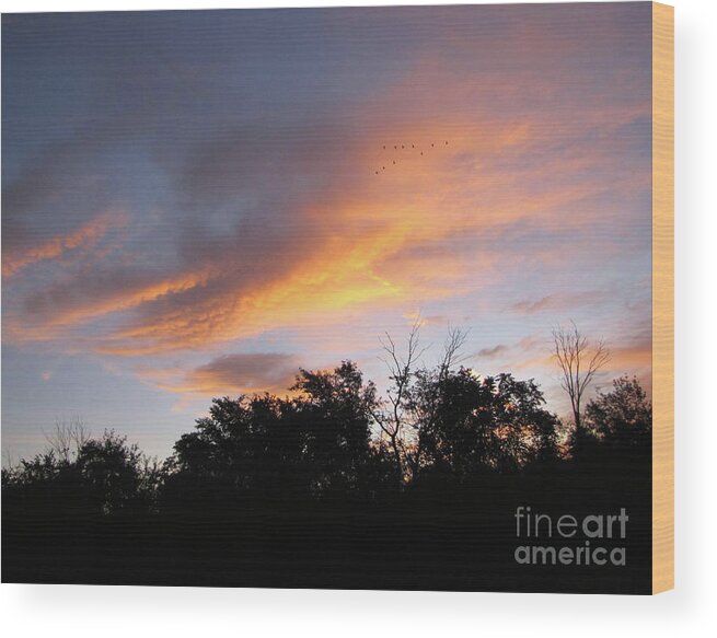 Sunrise Wood Print featuring the photograph September Sunrise 1 by Cedric Hampton