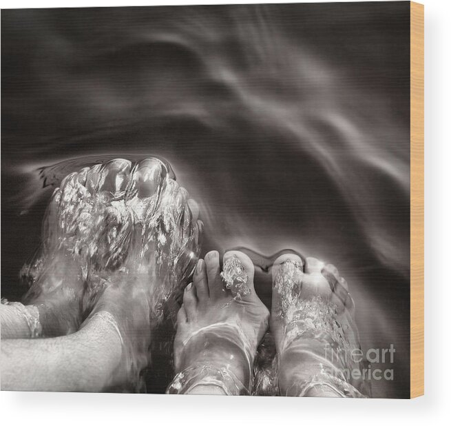 Feet In Water Wood Print featuring the photograph Summer Days by Angie Rea