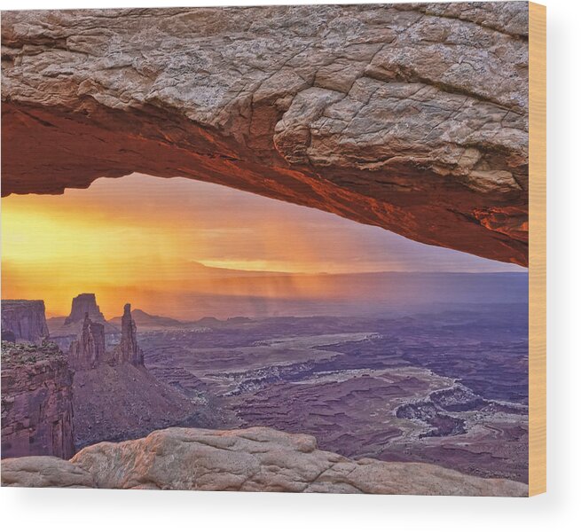 Utah Wood Print featuring the photograph Sunrise at Mesa Arch by Betty Eich