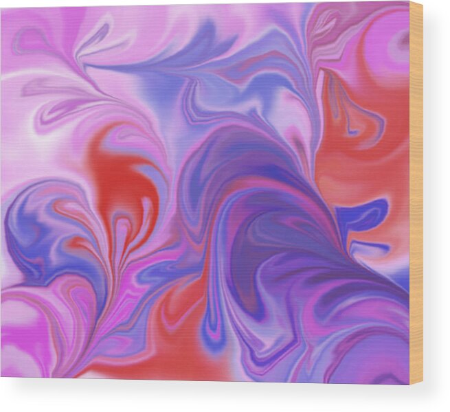 Swirls Wood Print featuring the digital art Swirls in Purple by Barbara Burns