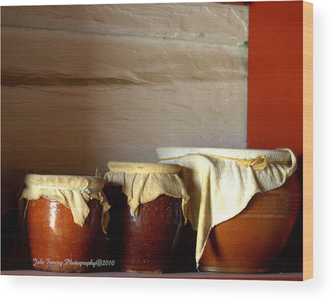 Photography Wood Print featuring the photograph Three Pots by Jale Fancey