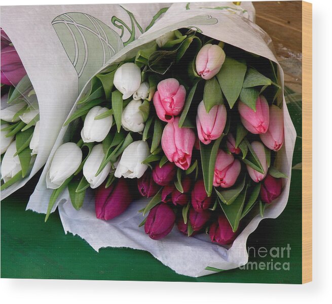 Tulips Wood Print featuring the photograph Tulip Bouquet by Lainie Wrightson