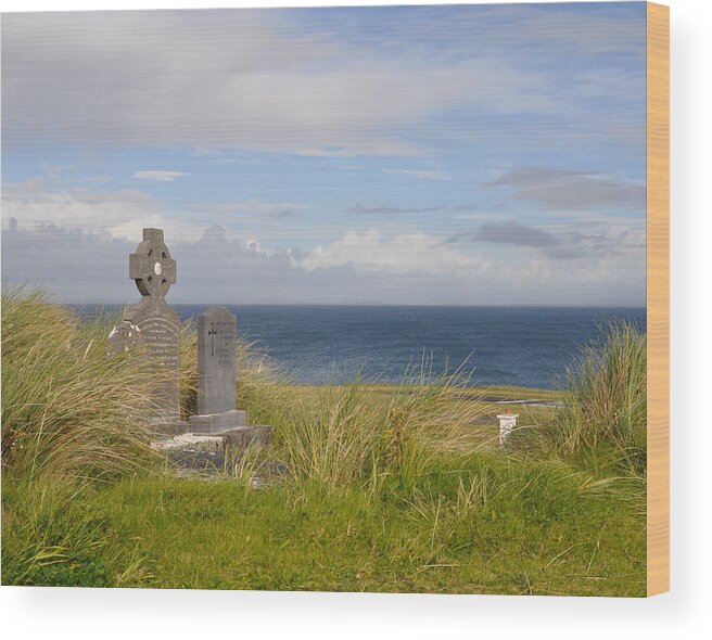 Cemetery Wood Print featuring the photograph Windswept Grave by Cheri Randolph