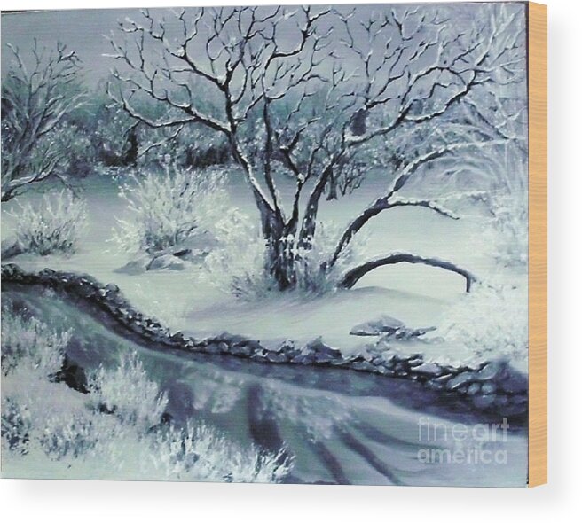 Winter Wood Print featuring the painting Winter 2 by Peggy Miller