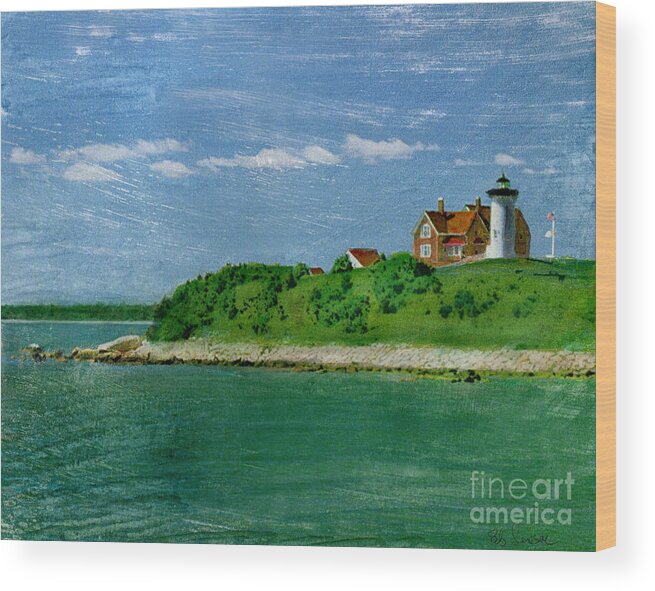 Light Wood Print featuring the photograph Woods Hole Lighthouse by Bob Senesac