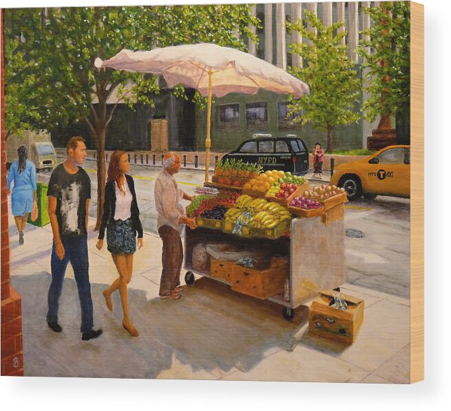 City Scape Wood Print featuring the painting Worth Street NYC by Joe Bergholm