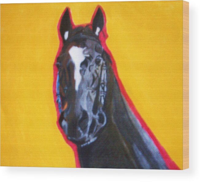 Horse Racing Wood Print featuring the pastel Zenyatta by Melissa Nowacki