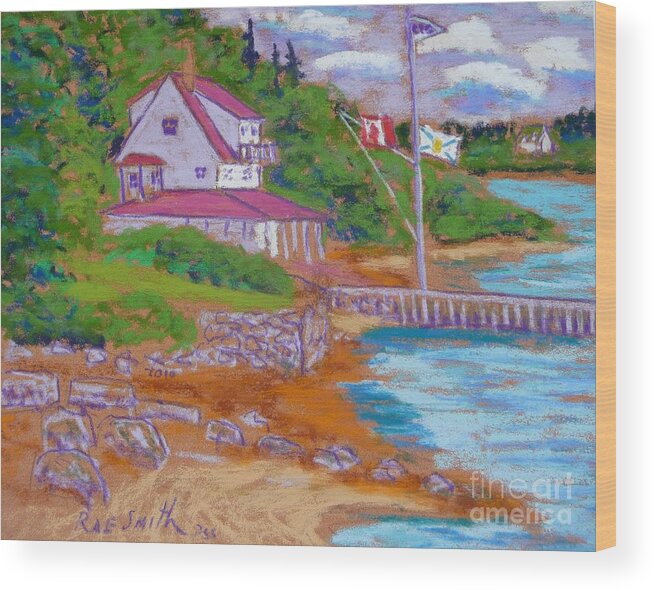 Yacht Club Wood Print featuring the pastel Chester Yacht Club #1 by Rae Smith PSC