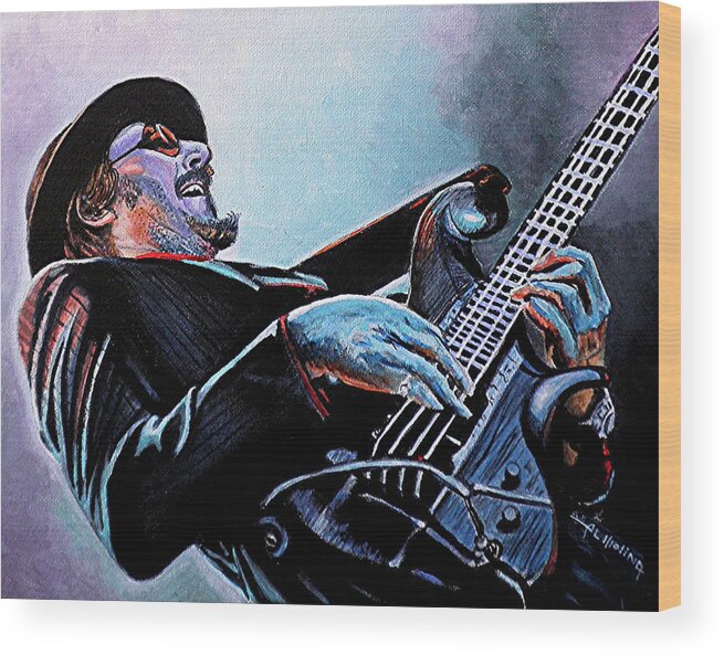 Les Claypool Wood Print featuring the painting Les Claypool #1 by Al Molina