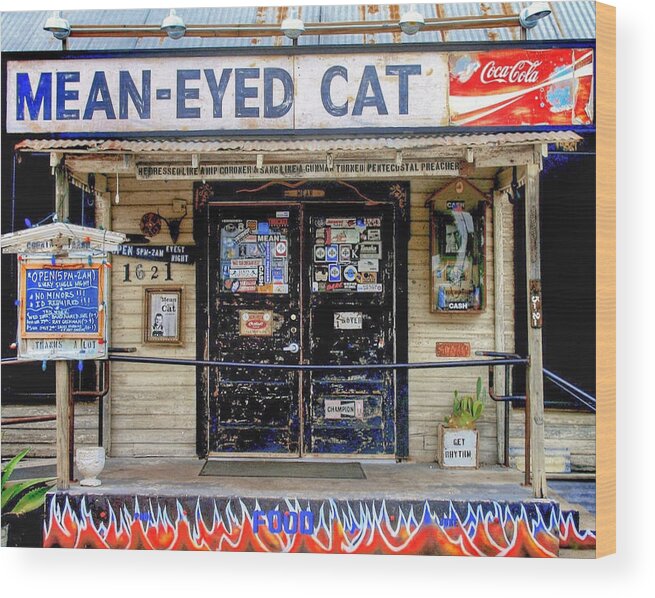 Mean-eyed Cat Wood Print featuring the photograph Mean-Eyed Cat by Gia Marie Houck