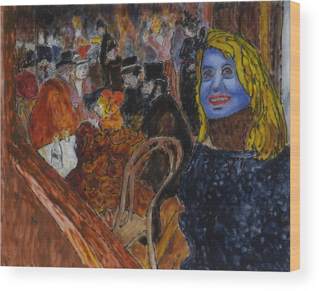 Susan Wood Print featuring the painting Susan Lautrec #2 by Phil Strang