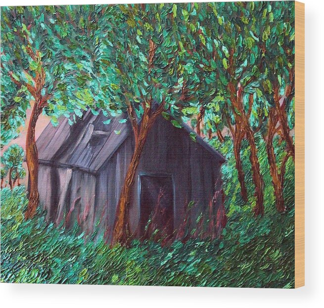 Barn Wood Print featuring the painting The Barn #1 by Felix Concepcion