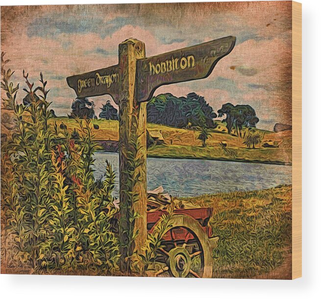 The Road To Hobbiton Wood Print featuring the digital art The Road to Hobbiton by Kathy Kelly