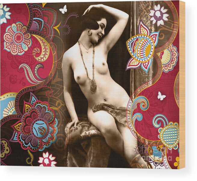 Erotic Wood Print featuring the photograph Nostalgic Seduction Goddess #6 by Chris Andruskiewicz