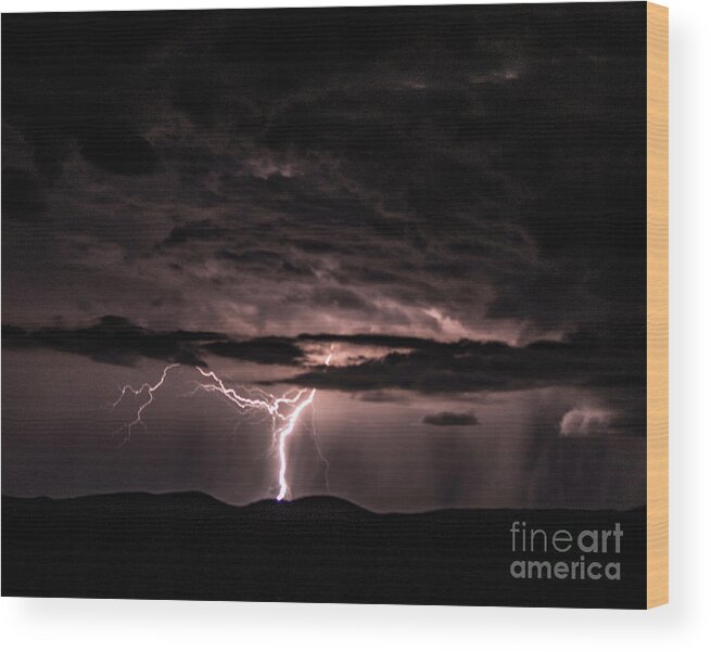 Lightning Wood Print featuring the photograph Lightning #20 by Mark Jackson