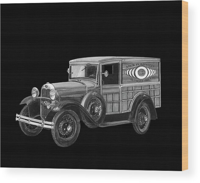 Model A Fords Wood Print featuring the painting 1929 Ford Model A Panel Delivery by Jack Pumphrey