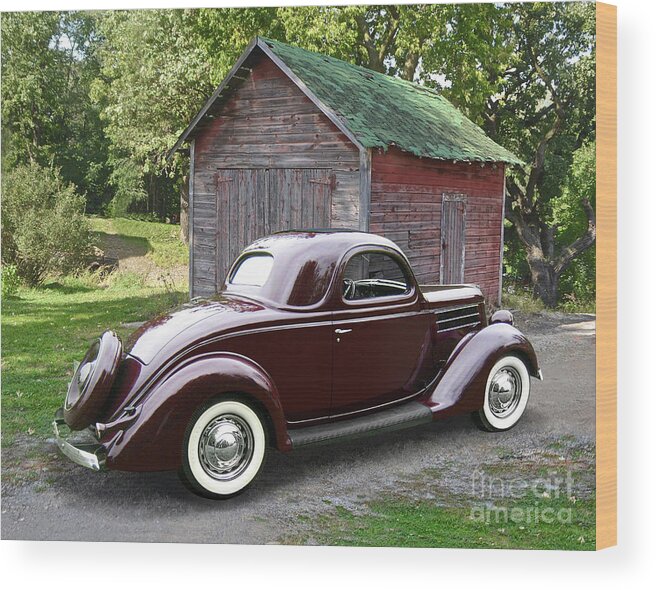 1936 Wood Print featuring the photograph 1936 Ford 3-Window by Ron Long