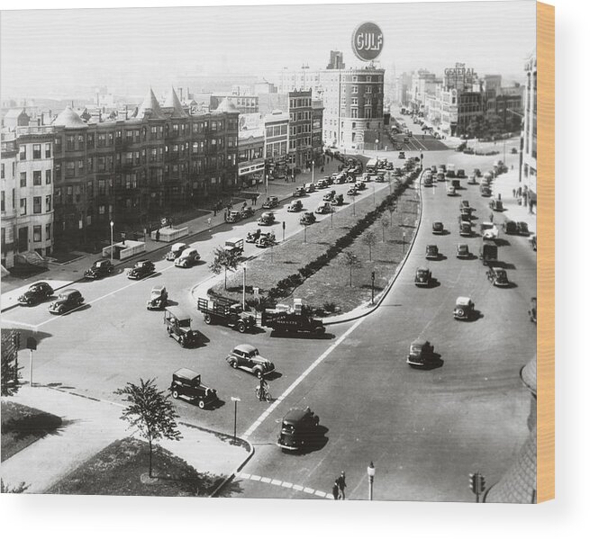 Boston Wood Print featuring the photograph 1938 Kenmore Square Boston by Historic Image