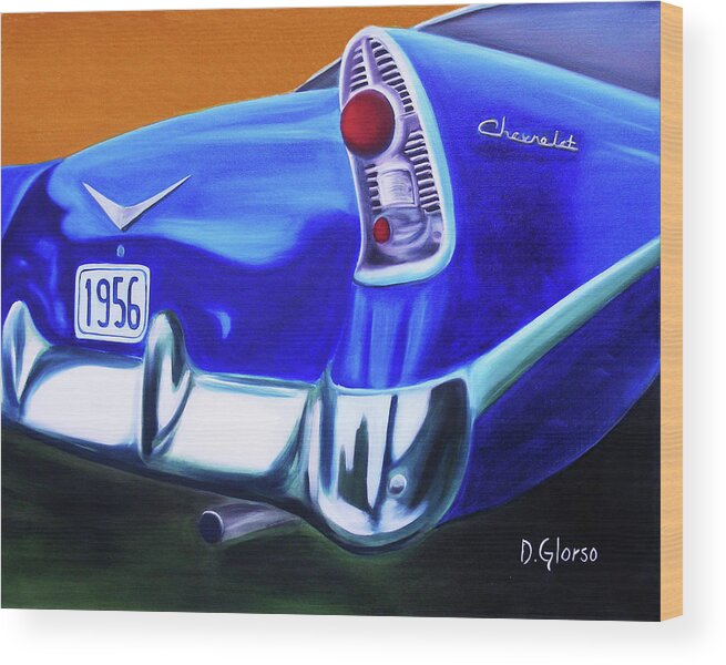 Glorso Wood Print featuring the painting 1956 Chevy by Dean Glorso