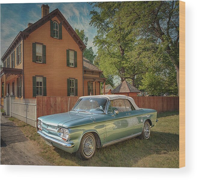 Chevrolet Wood Print featuring the photograph 1963 Chevrolet Corvair by Susan Rissi Tregoning