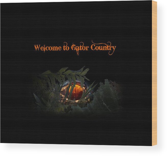 Alligator Wood Print featuring the photograph Welcome to Gator Country #1 by Mark Andrew Thomas