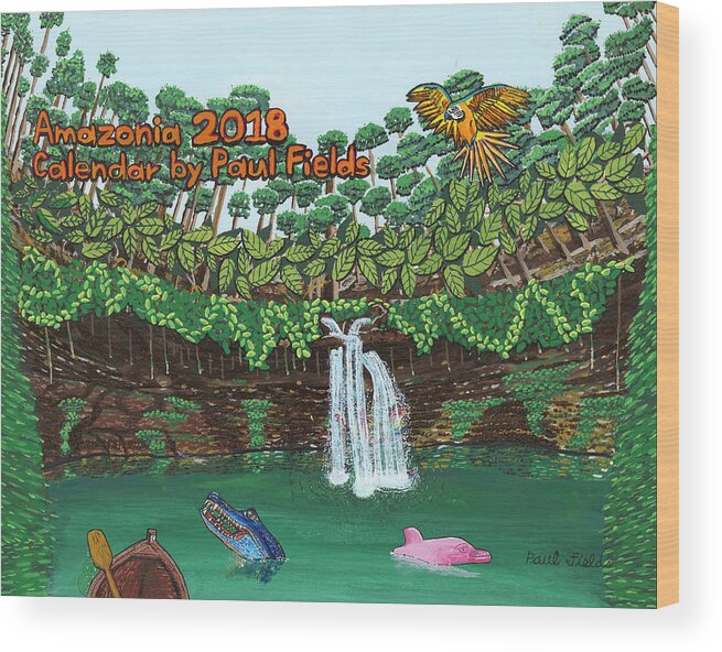 Amazon Wood Print featuring the painting 2018 Cover by Paul Fields