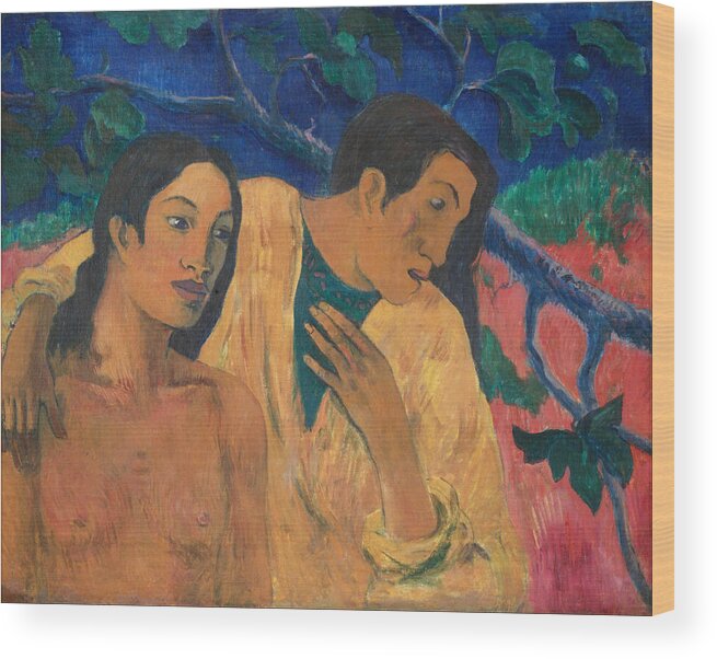 Paul Gauguin Wood Print featuring the painting Escape #3 by Paul Gauguin