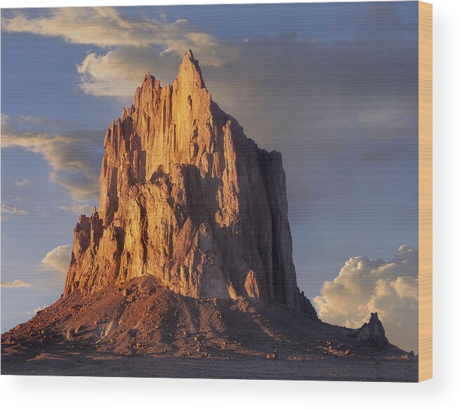 00177080 Wood Print featuring the photograph Shiprock The Basalt Core Of An Extinct #4 by Tim Fitzharris