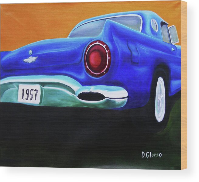 Glorso Wood Print featuring the painting 57 T-Bird by Dean Glorso