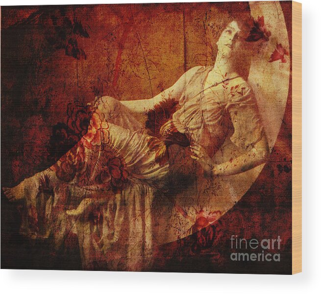 Nostalgic Seduction Wood Print featuring the photograph Winsome Woman #66 by Chris Andruskiewicz