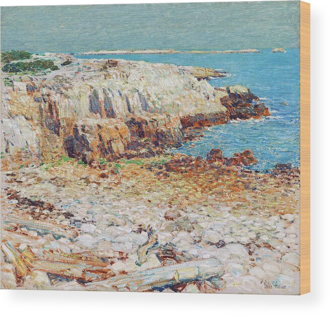 Childe Hassam Wood Print featuring the painting A North East Headland by Childe Hassam