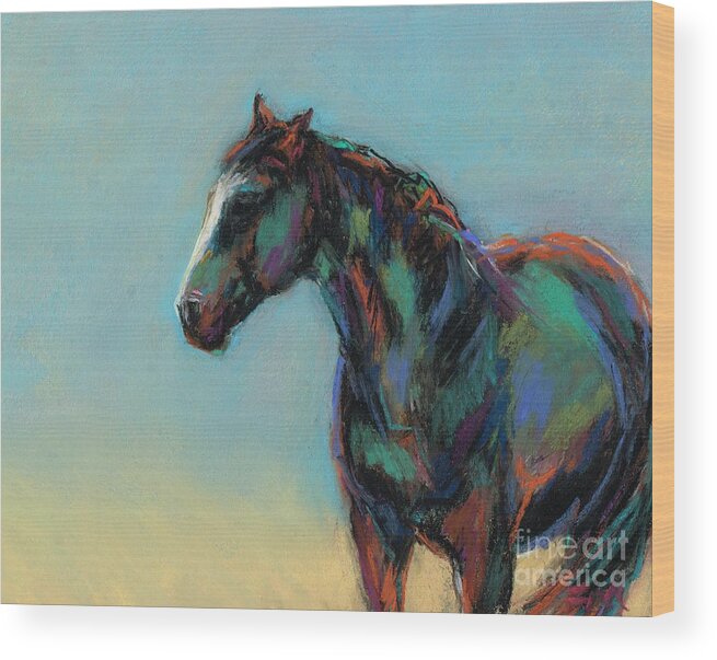 Equine Art Wood Print featuring the pastel A Soft Breeze by Frances Marino